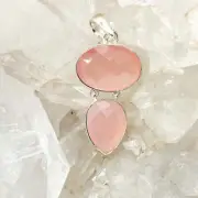 Faceted Rose Quartz Pendant $120