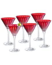 Barski Set of 6 Colored Martini Cocktail Glasses