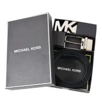 在飛比找momo購物網優惠-【Michael Kors】男款 緹花LOGO小MK雙釦頭雙