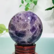 447g Natural Dream Amethyst Quartz Sphere Crystal Ball Healing Reiki Decoration