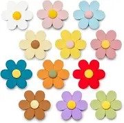 SUNURS Small 3D Flower Cute Fridge Magnets for Locker, Colorful Strong Decorative Funny Refrigerator Magnets for Whiteboard, Kitchen, and Office (Small & 12 Pieces)
