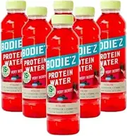 BODIE’Z Vitalise 15g Whey Protein Water - Pre-Mixed Protein Powder Drink, Less than 1g Sugar Fat and Carbs, 11 Vitamins and Minerals, Refreshing Supplement for Post Workout, 500ml Very Berry 6 Pack