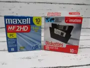 Maxell MF 2HD imation 2HD 3.5" PC Floppy Disks with Labels 1.44MB 18 Disks