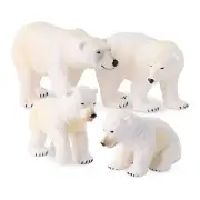 Terra by Battat – Polar Bear Family - 4 Pcs Polar Bear Animal Toys for Kids