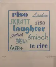 needlepoint canvas, Kate Dickerson, Laughter, 18ct, 12x12'