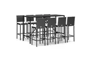 vidaXL Outdoor Bar Set Outdoor Furniture Dining Table and Stools Poly Rattan