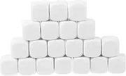 WOONEKY 50pcs Blank Dice for DIY Board Games Acrylic Dice with Glossy Finish for Handwriting Pad Printing Creative Tabletop Gaming Portable for Go Fun