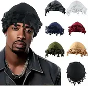[Gturytr] Turban for Men Vintage Twist Head Wraps Durag Satin Lined Halo Turban for WoMen Modal and Satin Turban Scarf Tie