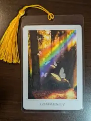 "COMMUNITY" Bookmark Oracle Sacred Deck Card Destiny Tarot Art BUTTERFLY RAINBOW