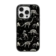 iPhone 16 Pro Impact Case MagSafe Compatible Dinosaur Fossils on Black