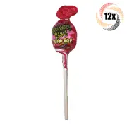 12x Pops Charms Kiwi Berry Flavor Bubble Gum Filled Blow Pops Lollipop | .65oz