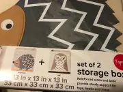 3 Sprouts Children's Fabric Storage Cube Box Soft Toy Bin Pet Hedgehog & Owl