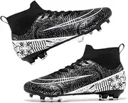 [GEXECEUSS] High-Top Men's Cleats Soccer Boots Lightweight Turf Football Shoes Breathable Firm Ground Soccer Shoes for Outdoor/Indoor/School/Game/Training