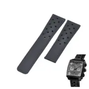 22mm Black Rubber Watch Strap For Tag Heuer Monaco CBL2181 FC6515