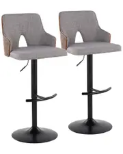 LumiSource Set of 2 Stella Adjustable Barstools
