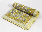Handmade Baby Quilt perfect for Nursery Addition & Baby Shower Gift Block Print