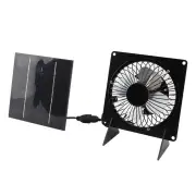 5W Monocrystalline Solar Panel Powered Fan Air Extractor Solar Exhaust Fan with Two Brackets for Outdoors Camping Travel