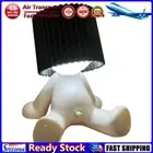 LF# Sitting Little Naughty Boy Desk Lamp Rechargeable Night Light(Black Fig Leaf