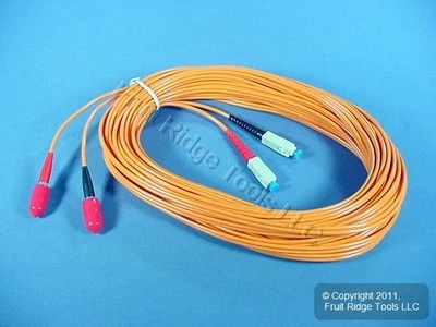 15M Leviton Fiber Optic Multi-Mode Duplex Patch Cable Cord ST SC 62mic CTD62-15M