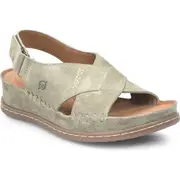 Børn Ebba Slingback Platform Wedge Sandal in Green Suede at Nordstrom, Size 6