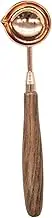 Brass Wax Spoon Vintage Elegant Wooden Handle Copper Sealing Stamp Melting for Wedding Invitations Mass Making Seal Gift Envelope (Brown)