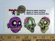 3 - Zombie Heads 2" Hard Hat Toolbox Helmet Sticker H 171