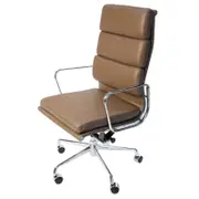 SK Designer Living | Replica Eames High Back Soft Pad Executive Desk / Office Chair | Brown