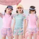 新款韓版兒童泳衣 女童兩件式 溫泉泳衣 5-14歲中大童女孩 學生裙式遮肚顯