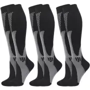 3-Pair Compression Socks (20-30mmHg) for Men & Women for Running, Nurse, Travel