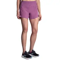 在飛比找Yahoo奇摩購物中心優惠-BROOKS 女 Chaser 追避者慢跑短褲5吋_水洗紫紅
