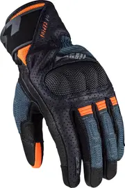 LS2 Air Raptor perforated Mesh Motocycle Gloves, black-blue-orange, Size S for Men Black Blue Orange