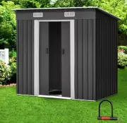 Garden Shed w/Metal Base 1.94x1.21M Outdoor Storage Tool Workshop Sliding Door