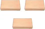 Set of 3 New Shaku 3 Inch Long Hand Wood Grain Shokado Rubber Wood (Partition) Lid with Uragami Cream [Shokado]