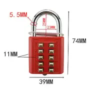 Button Combination Padlock Zinc Alloy Digits Password Lock For Trolley Case SPM