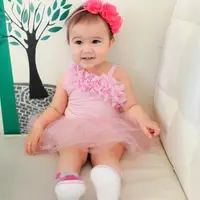 在飛比找momo購物網優惠-【baby童衣】甜美公主紗紗裙連身衣 32141(粉)