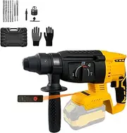 Cordless Hammer Drill, Brushless Rotary Hammer Drill Compatible with Makita 18V Battery, 4 Modes, Infinitely Variable Speed, SDS Plus Hammer with 7Pcs Drills (No Battery)