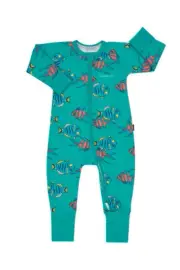 Bonds Baby Long Sleeve Zip Zippy Wondersuit Romper size 0000 000 00 0 2 3 Fish