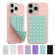 2 Pack Silicone Octo Cup Buddy Sticky Grip Holder,Silicone Suction Cup Phone Case Mount Double Sided,Hands-Free Phone Accessories (Light Green)
