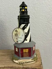 VTG 6.5” Porcelain Lighthouse Cape Hatteras NC Nautical Ships Light Holes Coast