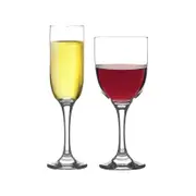 LAV 12 Piece Tokyo Stemware Set - Vintage Glass Stemware Goblets - Large Wine & Champagne
