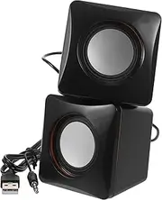 CHICAMPERA 1Pair Mini USB Speaker Portable Wired Desktop Sound System for Compatible with Laptops Smartphones Easy Durable Construction
