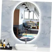 16" X 24" Backlit Oval Bathroom Vanity Mirror with Lights Oval Lighted Mirror