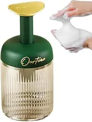 LeoLeozz 2PCS Soap Dispenser Foam - Clear Hand Foam Soap Dispenser,Refillable Foam Bottle Pump for Bathroom, Foaming Hand Soap Pump, Foam Dispenser Bottle for Liquid Soap, Shampoo (Green)