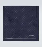 [Tom Ford] Tom Ford Polka-dot silk pocket square One Size blue
