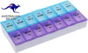Seven Day AM and PM Pill and Tablet Storage Box with Compartments