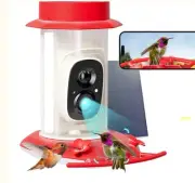 Smart Hummingbird Feeder w/ Camera Solar Powered AI Bluetooth Wireless App ‍⬛