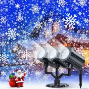 Christmas Snowflake Projector Lights, Waterproof LED Rotating Snowfall Decor