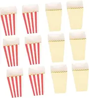 jojofuny 12pcs Paper Popcorn Container Movie Popcorn Boxes Popcorn Cases Popcorn Cups Popcorn Bags Paper Popcorn Bucket Open Popcorn Boxes Snack Cups Kraft Paper Chicken Popcorn Candy