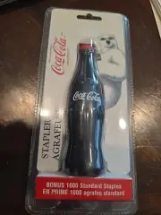 1998 Coca Cola Stapler with Staples Coke Bottle 4 1/2" high Vintage