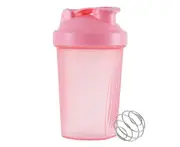 Shaker Bottle with Wire Whisk Balls,Shaker Cup Blender for Protein Mixes - Pink